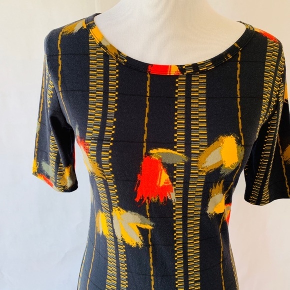 LuLaRoe Navy Red Yellow floral Dress Small - Picture 2 of 7